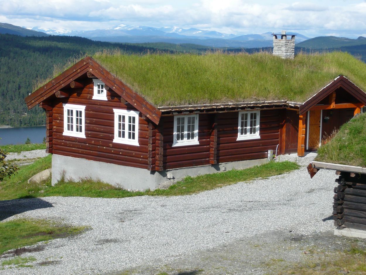 Галерея срубов деревянных домов из лафета (полуовального бревна - рубка в норвежскую чашку)